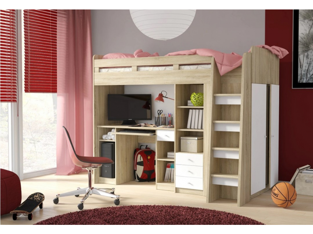 detska-poschodova-postel-se-stolkom